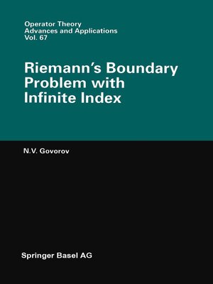 cover image of Riemann's Boundary Problem with Infinite Index